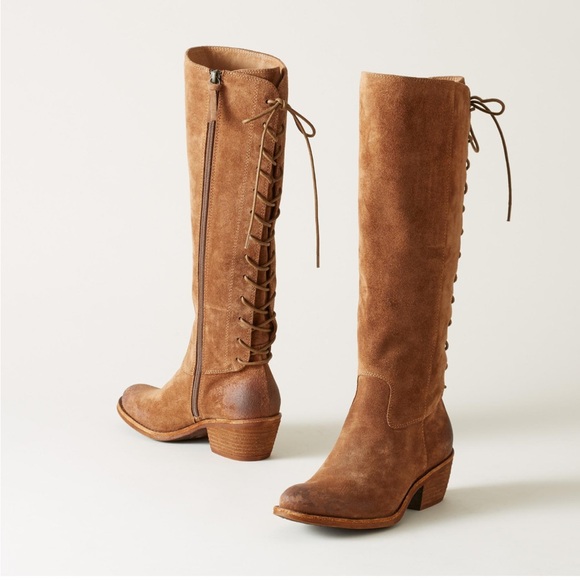 Sofft Shoes - Women’s Sofft Sharnell Lace Up Back Heel Suede Boots Sienna Western Boho Size 7